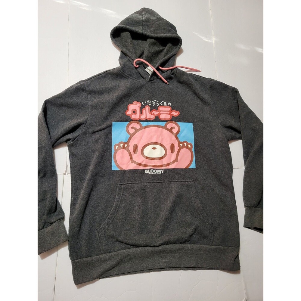 (#2)Gloomy Bear The Naughty Grizzly Anime Pullover Hoodie Gray long sleeve LARGE